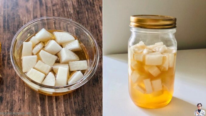 Ngâm loại củ cải với mật ong là ‘bài thuố c trường thọ’, người Nhật rất hay dùng Ngâm loại củ cải với mật ong là ‘bài thuố c trường thọ’, người Nhật rất hay dùng