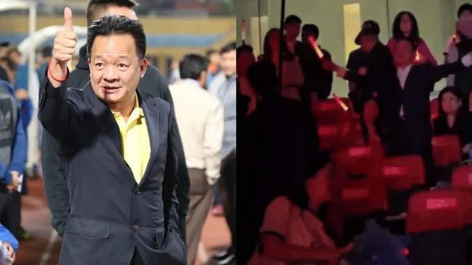 Bầu Hiển "xả vai quyền lực", hiếm hoi tương tác con dâu Hoa hậu Đỗ Mỹ Linh Bầu Hiển "xả vai quyền lực", hiếm hoi tương tác con dâu Hoa hậu Đỗ Mỹ Linh