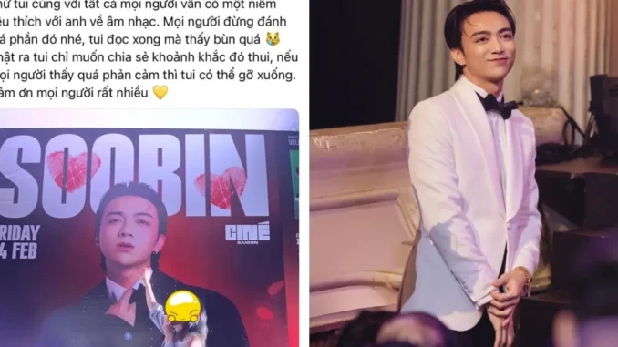 SOOBIN lộ thái độ sau khi dính ồn ào fan cuồng ôm chặt không buông tại concert Anh Trai Chông Gai SOOBIN lộ thái độ sau khi dính ồn ào fan cuồng ôm chặt không buông tại concert Anh Trai Chông Gai