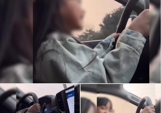 Bố giao vô lăng ô tô cho bé gái cầm lái, chạy 60km/h xôn xao mạng xã hội Bố giao vô lăng ô tô cho bé gái cầm lái, chạy 60km/h xôn xao mạng xã hội