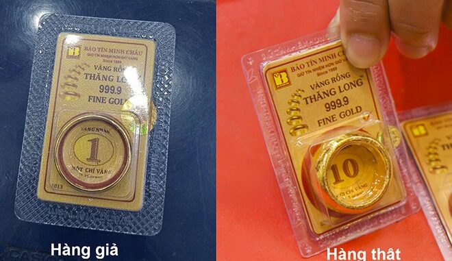 Khách hàng Bắc Ninh mua 1 vỉ vàng nhẫn gắn nhãn Bảo Tín Minh Châu, đến khi bán lại, chủ tiệm khẳng định: ‘Đây là vàng giả’ Khách hàng Bắc Ninh mua 1 vỉ vàng nhẫn gắn nhãn Bảo Tín Minh Châu, đến khi bán lại, chủ tiệm khẳng định: ‘Đây là vàng giả’