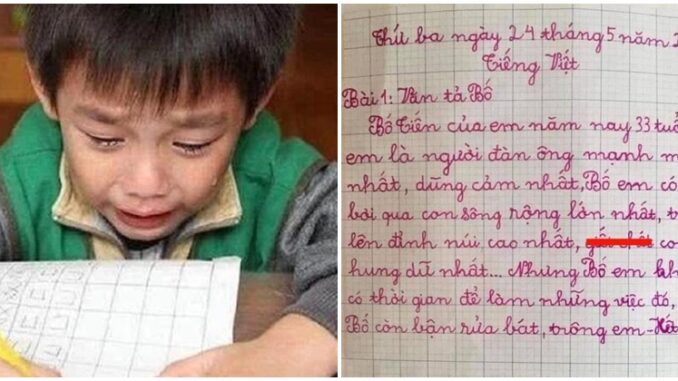 Bài văn tả bố 'đánh bại con Hổ' của bé tiểu học gây bão: Đọc đến câu cuối mới té ngửa, cười lăn lộn Bài văn tả bố 'đánh bại con Hổ' của bé tiểu học gây bão: Đọc đến câu cuối mới té ngửa, cười lăn lộn