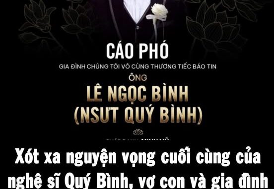 Vợ Quý Bình muốn giữ sự riêng tư trong đám tang chồng Vợ Quý Bình muốn giữ sự riêng tư trong đám tang chồng