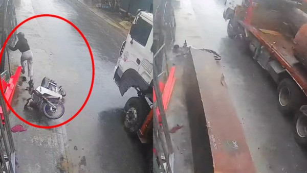 Cô gái kể khoảnh khắc vứt xe máy, tránh khối gỗ nặng 5 tấn rơi từ ô tô để thoát thân Cô gái kể khoảnh khắc vứt xe máy, tránh khối gỗ nặng 5 tấn rơi từ ô tô để thoát thân