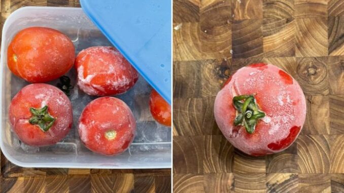 Mẹo trữ đông cà chua ăn quanh năm, hương vị lúc nào cũng tươi ngon như mới hái Mẹo trữ đông cà chua ăn quanh năm, hương vị lúc nào cũng tươi ngon như mới hái