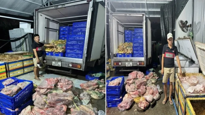 Phát hiện hơn 4 tấn thịt heo bốc mùi hôi thối chuẩn bị làm giò chả bán cho quán ăn Phát hiện hơn 4 tấn thịt heo bốc mùi hôi thối chuẩn bị làm giò chả bán cho quán ăn
