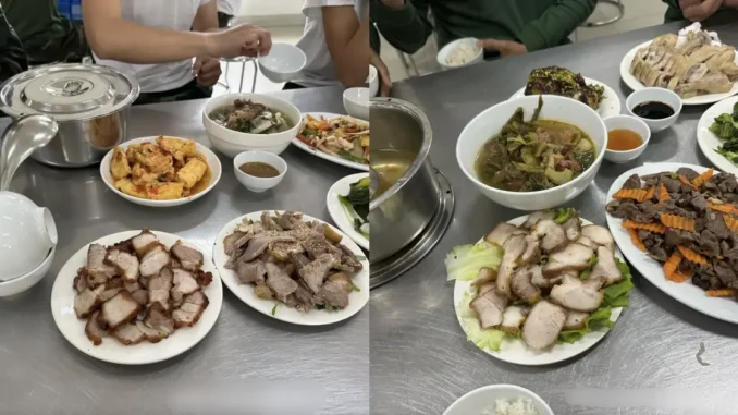 Cận cảnh “cơm nhà” 5 món của các chiến sĩ tham gia diễu binh, diễu hành 30/4 Cận cảnh “cơm nhà” 5 món của các chiến sĩ tham gia diễu binh, diễu hành 30/4