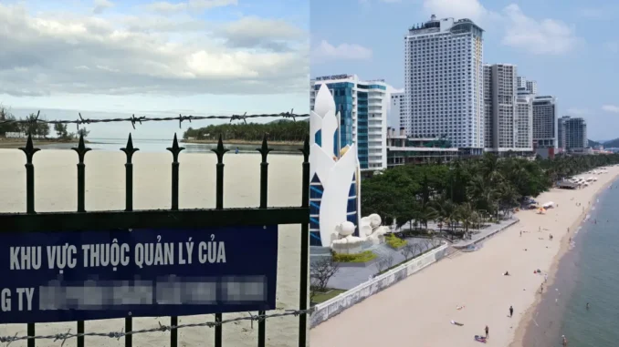 Bãi biển ở Nha Trang bị giăng kẽm gai, rào chắn Bãi biển ở Nha Trang bị giăng kẽm gai, rào chắn