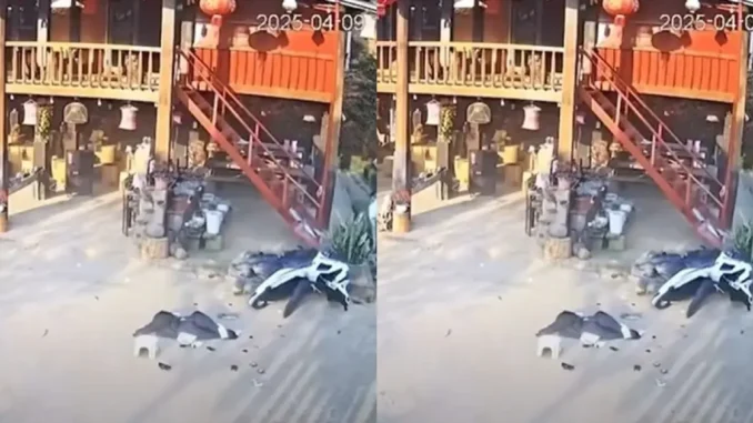 Kinh hoàng clip xe máy chở đôi nam nữ “lao như tên bắn” vào nhà sàn, dân mạng đổ dồn sự chú ý vào tình trạng của cô gái Kinh hoàng clip xe máy chở đôi nam nữ “lao như tên bắn” vào nhà sàn, dân mạng đổ dồn sự chú ý vào tình trạng của cô gái