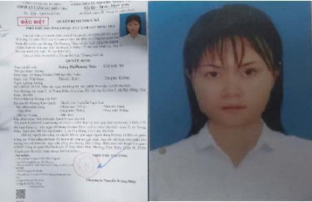 Truy nã đặc biệt đối tượng Hoàng Thị Phương Thảo Truy nã đặc biệt đối tượng Hoàng Thị Phương Thảo