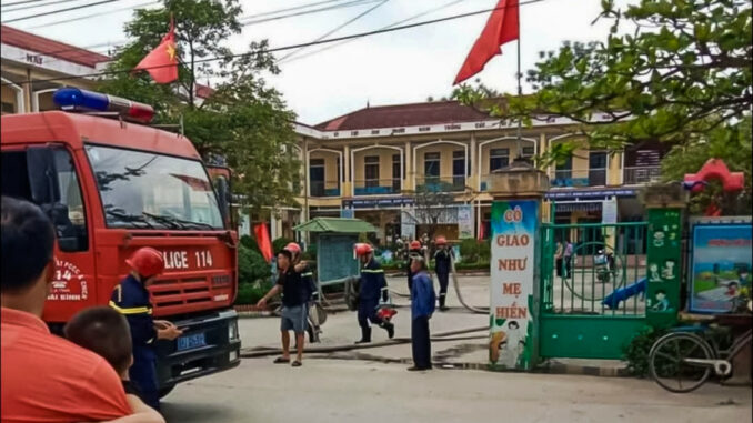 Rò rỉ khí gas tại trường mầm non , hơn 200 cô trò sơ tán Rò rỉ khí gas tại trường mầm non , hơn 200 cô trò sơ tán