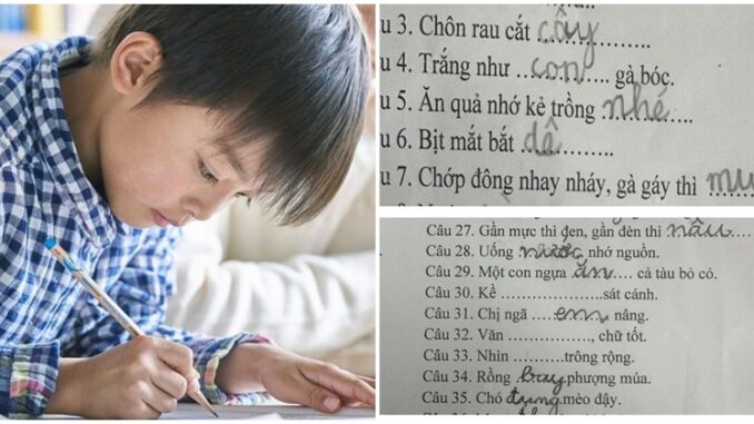 Điền vào câu thành ngữ 'Của ít, lòng...': Bé tiểu học đưa đáp án khiến cô giáo khóc thét Điền vào câu thành ngữ 'Của ít, lòng...': Bé tiểu học đưa đáp án khiến cô giáo khóc thét