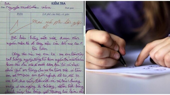 Học sinh lớp 3 viết văn tả nghề nghiệp của bố mẹ khiến cô giáo đọc xong giật mình thon thót Học sinh lớp 3 viết văn tả nghề nghiệp của bố mẹ khiến cô giáo đọc xong giật mình thon thót