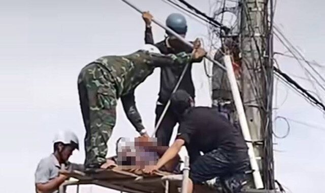Trèo lên cột điện, người đàn ông bị điện giật tử vong Trèo lên cột điện, người đàn ông bị điện giật tử vong