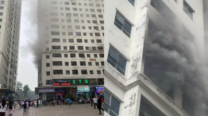 Hà Nội: Cháy căn hộ ở chung cư Linh Đàm, người dân hoảng sợ Hà Nội: Cháy căn hộ ở chung cư Linh Đàm, người dân hoảng sợ