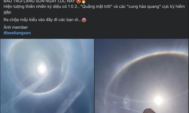 Đang xuất hiện quầng mặt trời ở nhiều nơi, dân mạng chia sẻ: Báo hiệu điều gì? Đang xuất hiện quầng mặt trời ở nhiều nơi, dân mạng chia sẻ: Báo hiệu điều gì?